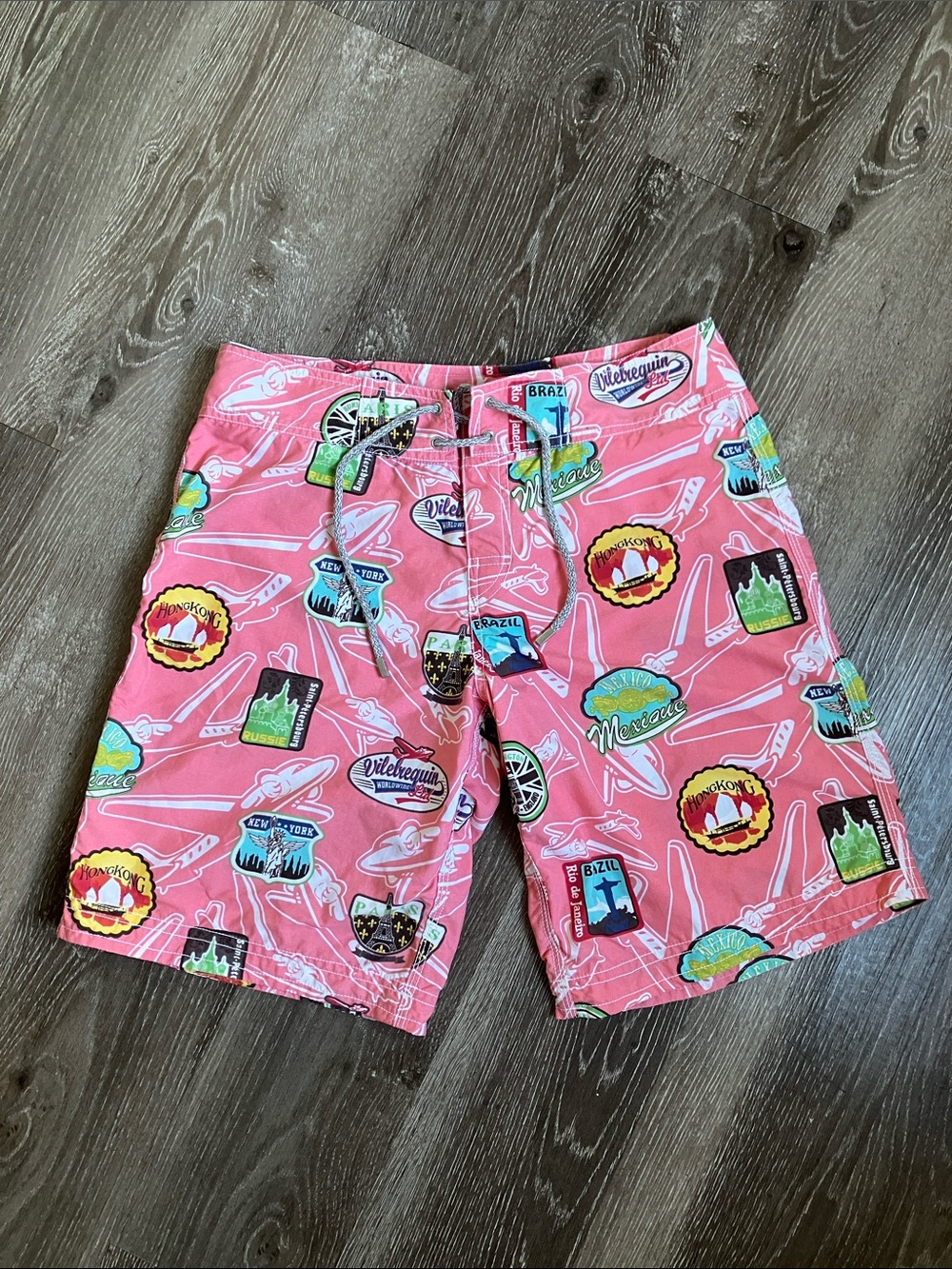 Vilebrequin Pink Travel Patch Swim Shorts